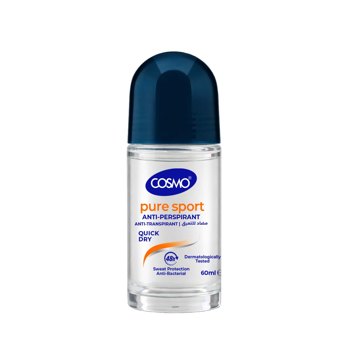 مام 60 میل ضد تعریق SPORT QUICK DRY  بدون الکل  (شیشه ای) کازمو